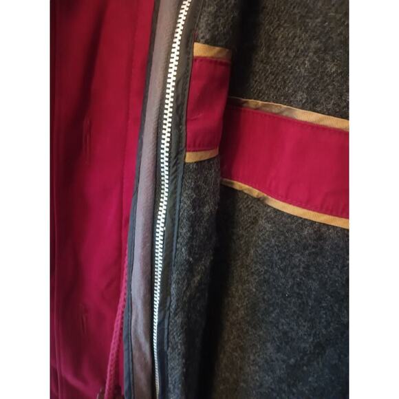 VINTAGE Fleet Street Womens 4P LONG COAT TRENCHCOAT Lined RED OVERSIZED 90s - Picture 5 of 11